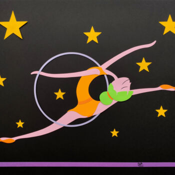 Collages intitulée "Lexa, l’athlète aér…" par Beatrice Sartori, Œuvre d'art originale, Collages