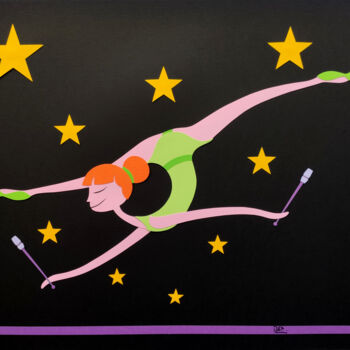 Collages intitulée "Lia, l’athlète aéri…" par Beatrice Sartori, Œuvre d'art originale, Collages