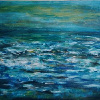 「Ocean」というタイトルの絵画 Béatrice Traversによって, オリジナルのアートワーク, オイル