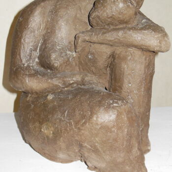 Скульптура под названием "Le silence et l'att…" - Bhyest, Подлинное произведение искусства, Терракота