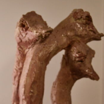 Sculpture intitulée "Les autruches  roses" par Bhyest, Œuvre d'art originale, Céramique
