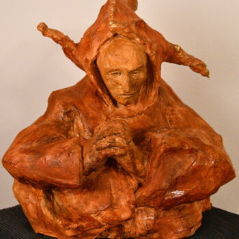 Sculpture titled "L'ecclésiastique éc…" by Bhyest, Original Artwork, Terra cotta