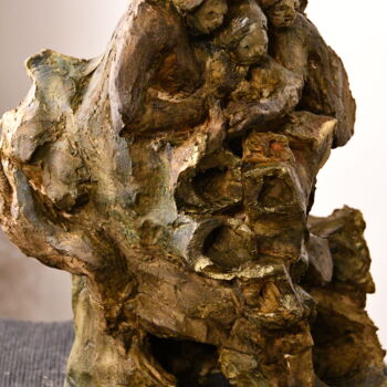 Sculpture titled "Le trio écoutait le…" by Bhyest, Original Artwork, Terra cotta