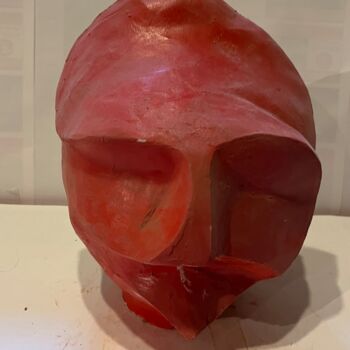 Sculpture titled "Joker rouge" by Terredediane, Original Artwork, Clay