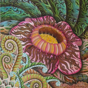 Painting titled "Rafflesia" by Beatrice Wasmin, Original Artwork, Other