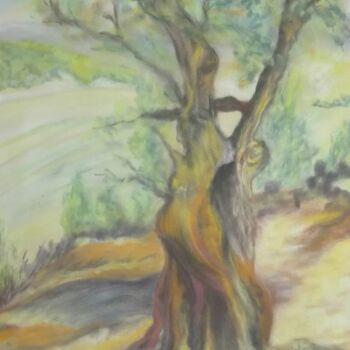 Рисунок под названием "mon arbre de vie" - Beatrice Auriol Besombes, Подлинное произведение искусства, Пастель