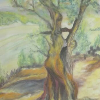 Desenho intitulada "mon arbre de vie" por Beatrice Auriol Besombes, Obras de arte originais, Pastel