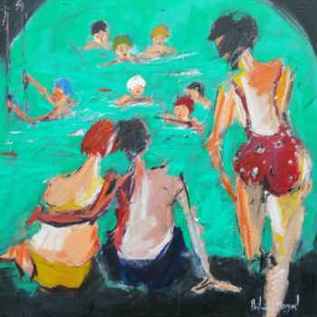 Painting titled "Le Grand bain" by Beatrice Bossard, Original Artwork, Acrylic