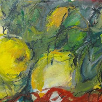 Painting titled "CITRONS" by Beatrice Bossard, Original Artwork, Acrylic