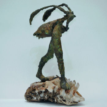 Skulptur mit dem Titel "Dans le vent" von Béatrice De Greef, Original-Kunstwerk, Bronze