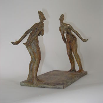 Sculpture titled "Les mots" by Béatrice De Greef, Original Artwork, Bronze