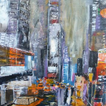 Painting titled "Times-Square" by Bea Rialland, Original Artwork, Acrylic