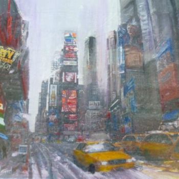 Painting titled "times square matin" by Bea Rialland, Original Artwork, Acrylic