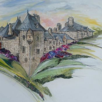 Peinture intitulée "le château de rosan…" par Bea Rialland, Œuvre d'art originale, Acrylique