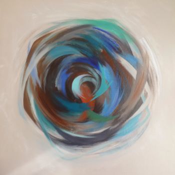 Painting titled "vibration bleue" by Bea Rialland, Original Artwork, Acrylic