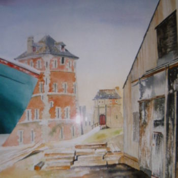 Painting titled "Tour Vauban Camaret" by Bea Rialland, Original Artwork, Watercolor