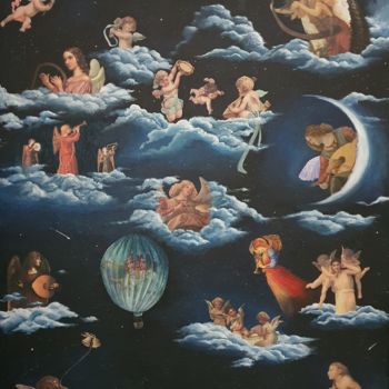 Pittura intitolato "Caeleste Melodiam (…" da Béatrice Viez, Opera d'arte originale, Acrilico Montato su Pannello di legno