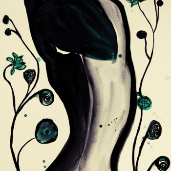 Painting titled "Mujer de espaldas" by Beatriz Astudillo, Original Artwork, Watercolor