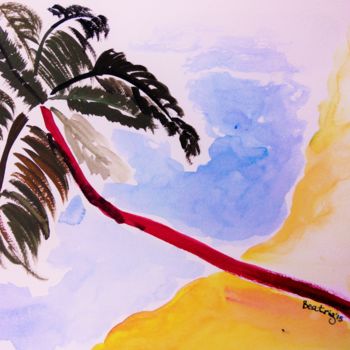 Painting titled "La playa" by Beatriz Astudillo, Original Artwork