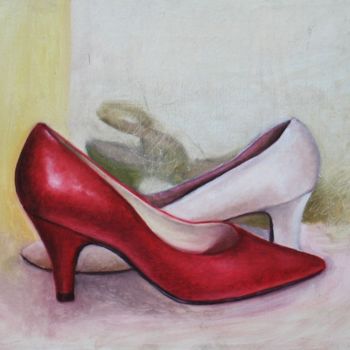 Malerei mit dem Titel "Zapato rojo" von Beatriz Loreto Pineda, Original-Kunstwerk