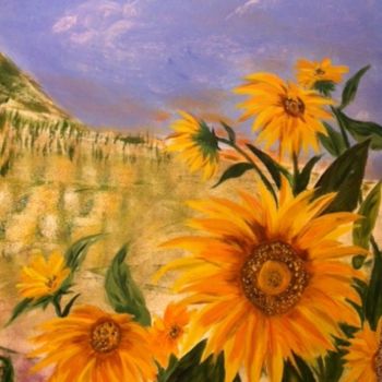 Peinture intitulée "Sunflower - Greetin…" par Kay Beatton, Œuvre d'art originale