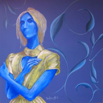 Peinture intitulée "rêve bleu" par Schmidt Isabelle, Œuvre d'art originale