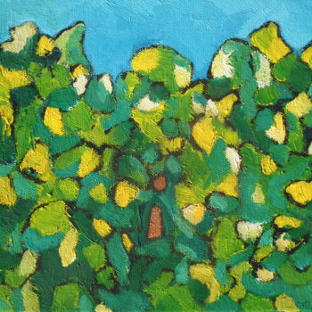 Painting titled "Ecoute la forêt pou…" by Bebu, Original Artwork, Oil
