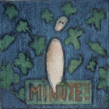 Malerei mit dem Titel "Minute papillon!" von Bebu, Original-Kunstwerk, Öl
