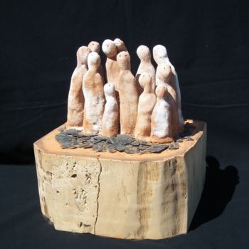 Sculpture intitulée "Contemplation" par Bebu, Œuvre d'art originale, Argile
