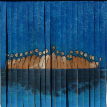 Pittura intitolato "Au clair de lagune" da Bebu, Opera d'arte originale, Olio