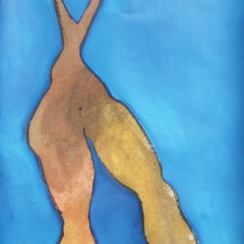 Peinture intitulée "Tête en l'air" par Bebu, Œuvre d'art originale