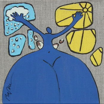 Pintura titulada "Faire la pluie et l…" por Bebu, Obra de arte original