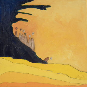 Malerei mit dem Titel "Arbre à palabres" von Bebu, Original-Kunstwerk
