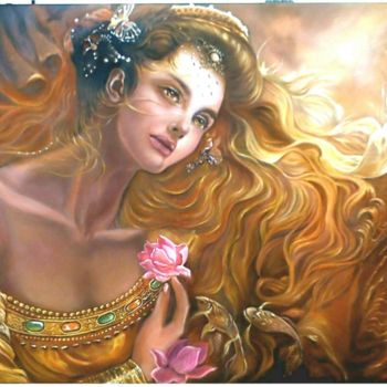 Pintura titulada "La Sirène" por Aurore Alexis, Obra de arte original, Oleo