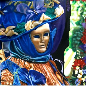 Malerei mit dem Titel "Costume de Venise" von Aurore Alexis, Original-Kunstwerk, Öl