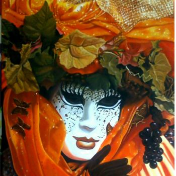 Malerei mit dem Titel "Masque de Venise" von Aurore Alexis, Original-Kunstwerk, Öl