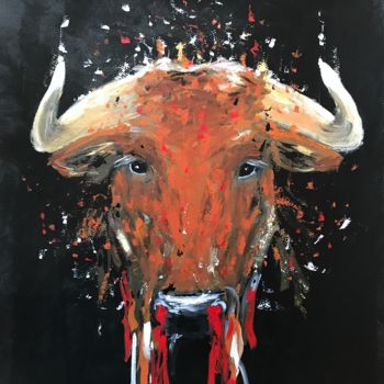 Painting titled "Tauromachie" by Bechti, Original Artwork