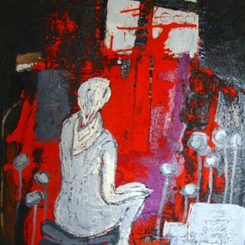 Картина под названием "Meditierende Frau" - Heidrun Becker, Подлинное произведение искусства, Акрил