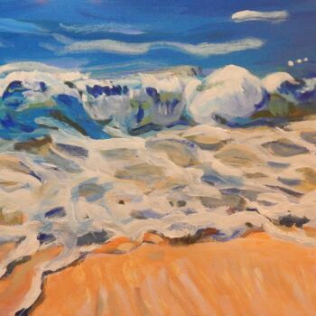 Painting titled "Wave" by Becky Arner, Original Artwork, Acrylic