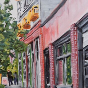 Painting titled "Seattle, Pine Street" by Becky Arner, Original Artwork, Acrylic