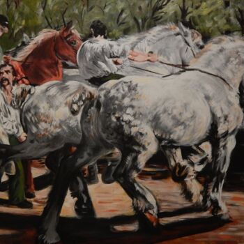 Pintura intitulada "Bonheur's The Horse…" por Becky Arner, Obras de arte originais, Acrílico