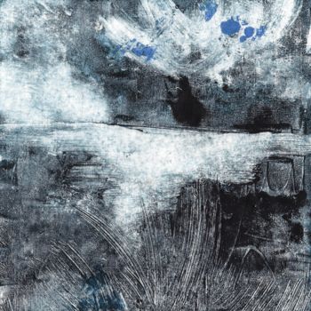 Printmaking titled "paysage-bleu-3-2018…" by Elysabeth Beclier, Original Artwork