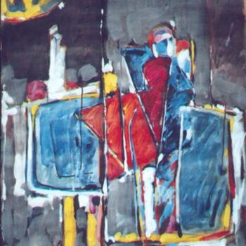 Schilderij getiteld "Mekan ve  İnsan /…" door Bedri Karayağmurlar, Origineel Kunstwerk