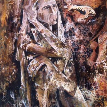 Painting titled "Famine" by Mohamed Zaghloul, Original Artwork