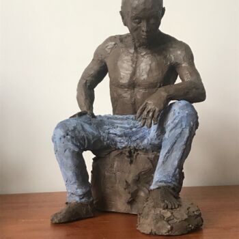 Skulptur mit dem Titel "Ticaille" von Bee Pellerin, Original-Kunstwerk, Terra cotta