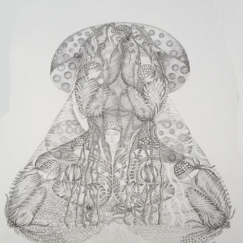 Dessin intitulée "Mushroom ©" par Bega, Œuvre d'art originale, Encre
