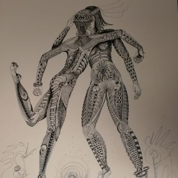 Zeichnungen mit dem Titel "Dance ©" von Bega, Original-Kunstwerk, Tinte