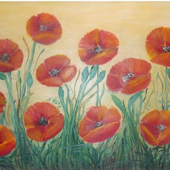 Peinture intitulée "Coquelicot ©" par Bega, Œuvre d'art originale, Huile