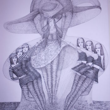 Disegno intitolato "Valentino ©" da Bega, Opera d'arte originale, Inchiostro