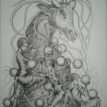 Drawing titled "The Success ©" by Bega, Original Artwork, Ink